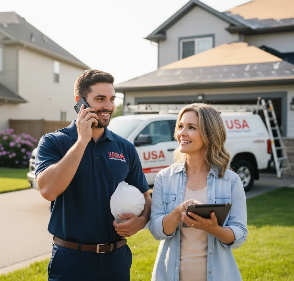 USA Roof Repair Experts customer support in Virden